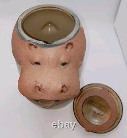 Vintage UITCI Japan Stoneware Hippo Teapot, Pitcher, And Sugar Bowl