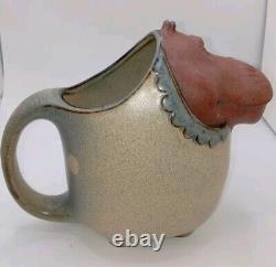 Vintage UITCI Japan Stoneware Hippo Teapot, Pitcher, And Sugar Bowl