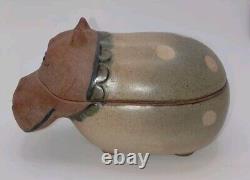 Vintage UITCI Japan Stoneware Hippo Teapot, Pitcher, And Sugar Bowl