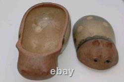 Vintage UITCI Japan Stoneware Hippo Teapot, Pitcher, And Sugar Bowl