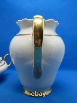 Vintage Upsala Ekeby Teapot Cream and Sugar Set Karlskrona Sweden Ivory & Gold