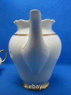 Vintage Upsala Ekeby Teapot Cream and Sugar Set Karlskrona Sweden Ivory & Gold