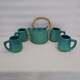 Vintage Van Briggle Turquoise Blue Teapot And 4 Mugs
