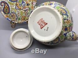 Vintage Wade & James Kent PAISLEY Chintz Teapot and Tea Tile Trivet Lovely Set