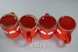 Vintage Waechtersbach Red Hearts 9 pc Set Teapot Sugar Mugs Cake Plate