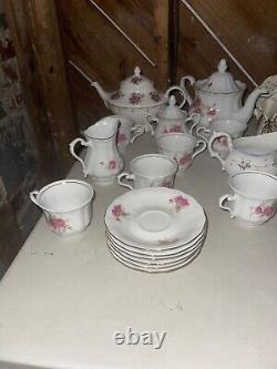 Vintage Walbrzych Poland China 16 Pc. Floral Teapot/coffee/creamer/teacup Set
