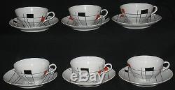 Vintage Wawel Porcelain Pottery Tea Set 15 Pc Poland Post 1970 Teapot 6 C/s S&c