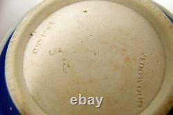 Vintage Wedgewood Blue Jasperware Tea Set Teapot Creamer & Sugar Bowl Lid Chip