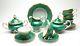 Vintage Weimar Green Tea Set Katharina With Gold Applications. Germany. 1950s
