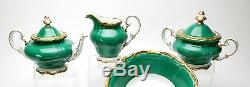 Vintage Weimar Green Tea Set Katharina With Gold Applications. Germany. 1950s