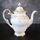 Vintage Weimar Katharina White Gold Floral Porcelain Teapot