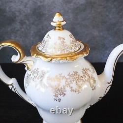 Vintage Weimar Katharina White Gold Floral Porcelain Teapot