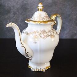 Vintage Weimar Katharina White Gold Floral Porcelain Teapot