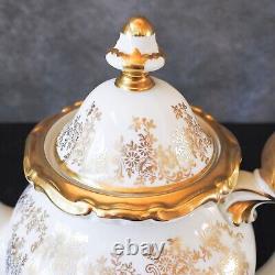 Vintage Weimar Katharina White Gold Floral Porcelain Teapot
