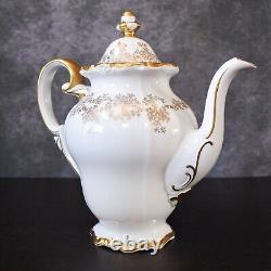 Vintage Weimar Katharina White Gold Floral Porcelain Teapot