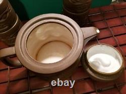 Vintage Zisha Two-Faced Tiki Tea Set Teapot Lid & 4 Cups Book of Tiki