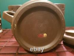 Vintage Zisha Two-Faced Tiki Tea Set Teapot Lid & 4 Cups Book of Tiki