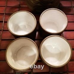 Vintage Zisha Two-Faced Tiki Tea Set Teapot Lid & 4 Cups Book of Tiki