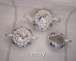 Vintage porcelain set Teapot sugar bowl milk jug. LFZ. USSR