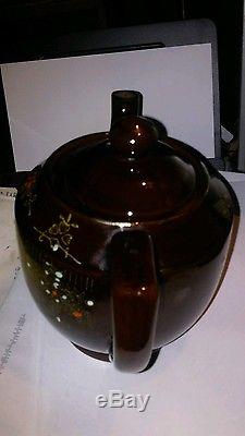 Vintage porcelain tea pot 24k gold trim hand painted made in Japan