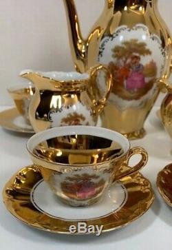 Vintage tea set gold plated waldsassen bavaria germany set