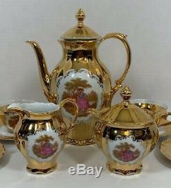 Vintage tea set gold plated waldsassen bavaria germany set