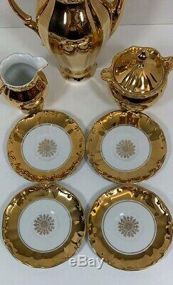 Vintage tea set gold plated waldsassen bavaria germany set