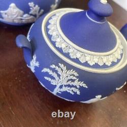 Vintage wedgwood jasperware tea set teapot sugar creamer