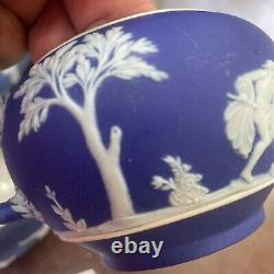 Vintage wedgwood jasperware tea set teapot sugar creamer