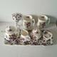 Violets, Pansy Tea Pot Cups Set China Floral Creamer/sugar Bowl Platter Lot