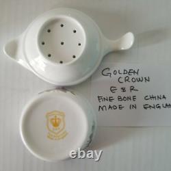 Violets, Pansy Tea Pot Cups Set China Floral Creamer/Sugar Bowl Platter Lot