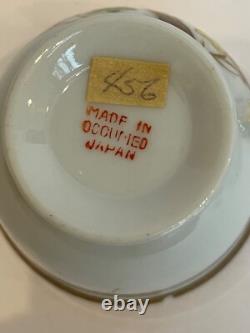 Vntge Occupied Japan Tea Pot Demitasse Tea St 6 Cups/Saucers HAND PAINTED