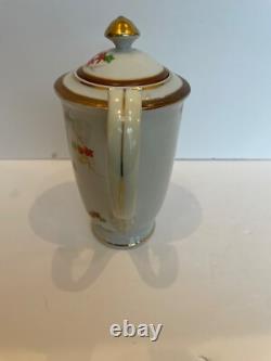 Vntge Occupied Japan Tea Pot Demitasse Tea St 6 Cups/Saucers HAND PAINTED