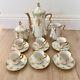 Vtg 15 Pcs Germany Lusterware Coffee Tea Set Gold Leaf, Pot Creamer Sugar Cups