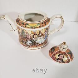 Vtg 1995 Sadler England Charles Dickens A Christmas Carol Teapot And 4 Mug Set