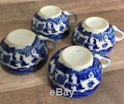 Vtg 19pc Childs Tea Set Blue Willow 1945-52 Teapot Creamer Sugar Lids Occ Japan