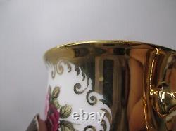 Vtg 23Pc HK Bavaria Germany Handarbeit 24 Karat Gold Floral Tea Set Service 6