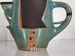 Vtg Abstract Modern JUDITH ZIEVE Teapot Cup/Creamer Sugar Dish Ceramic Pottery