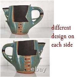 Vtg Abstract Modern JUDITH ZIEVE Teapot Cup/Creamer Sugar Dish Ceramic Pottery