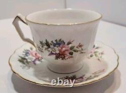Vtg Aynsley Howard Sprays Teapot With 2 Teacups And Saucers Made in England