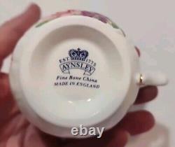 Vtg Aynsley Howard Sprays Teapot With 2 Teacups And Saucers Made in England