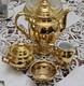 Vtg Bavarian Germany Gold Gildind 22k Painted 6 Piece Porcelain Tea Set 1950s