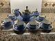 Vtg Dekor Rw Bavaria Feinsilber Blue Silver Porcelain 18 Pc. Tea Service Set