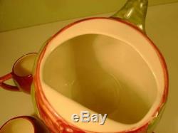 Vtg Franciscan Apple Shape Set Red Teapot with 4 Mugs Portugal Mint Condition