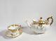 Vtg Hammersley Gold White Tea Set 2 Pcs Large Footed Teapot & Teacup