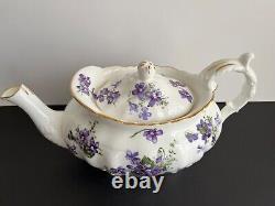 Vtg HAMMERSLEY VICTORIAN VIOLETS TEA SET 18 PCS. TEAPOT CAKE PLATE TEACUP SUGAR