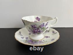 Vtg HAMMERSLEY VICTORIAN VIOLETS TEA SET 18 PCS. TEAPOT CAKE PLATE TEACUP SUGAR