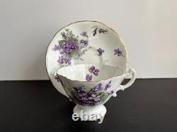 Vtg HAMMERSLEY VICTORIAN VIOLETS TEA SET 18 PCS. TEAPOT CAKE PLATE TEACUP SUGAR