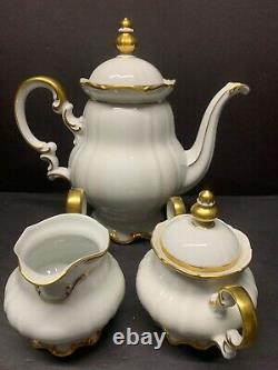Vtg Hutschenreuther Selb Bavaria Large Ivory Coffee Pot / Teapot Set Of 3