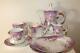 Vtg Lefton 9pc Heavenly Rose Porcelain Tea Set Lunch Plates Teapot Cream Sugar